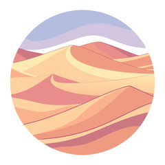  a desert landscape with sand dunes fading into warm hues 