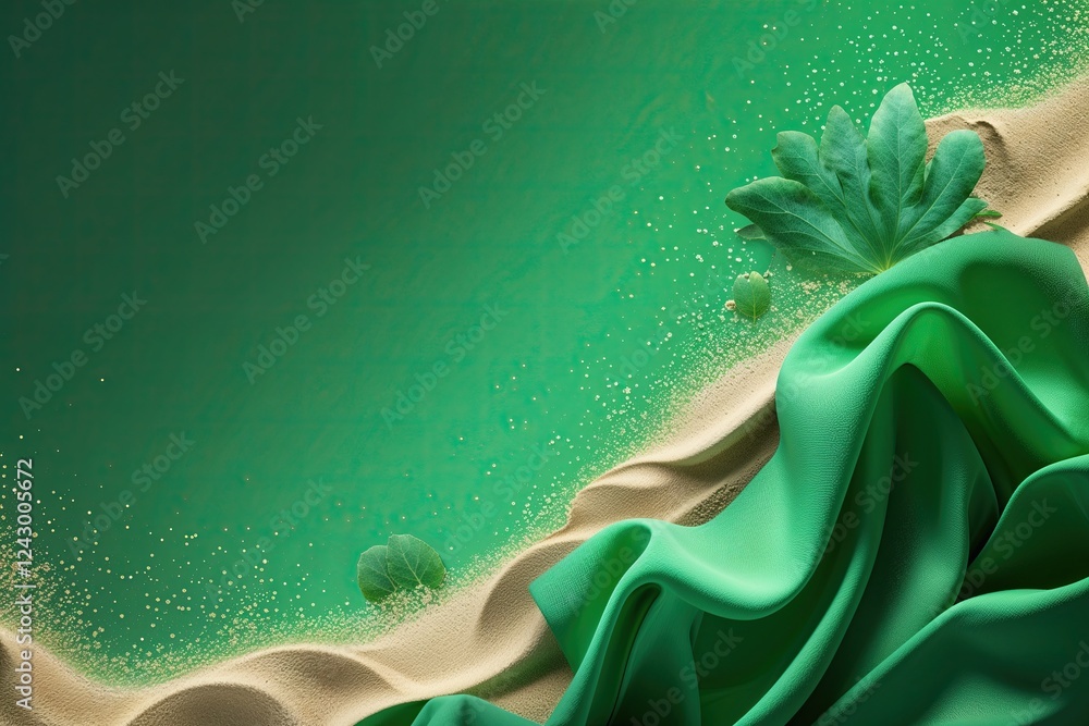 Poster emerald green gradient background with smooth sandy texture for fresh project aesthetics