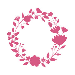  a floral wreath with wildflowers in warm and cool tones