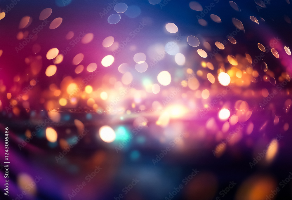 Poster abstract grainy gradient design with a purple and blue background.
