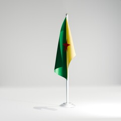 French Guiana national desktop flag 3d image