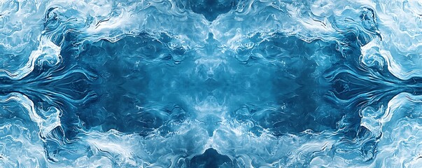 Obraz premium Repeated seamless pattern of blue water, viewed from above, creating a serene, oceanic effect.