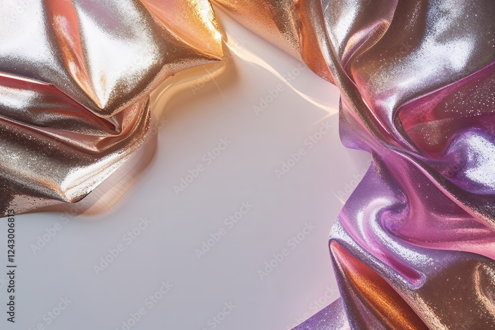 Poster Chic Metallic Gradient Overlay Effect with Shimmering Cutout on Pristine Space
