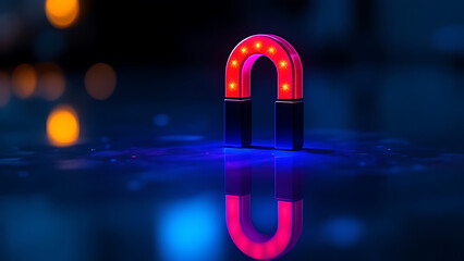 LED magnet featuring vibrant colors against a dark backdrop