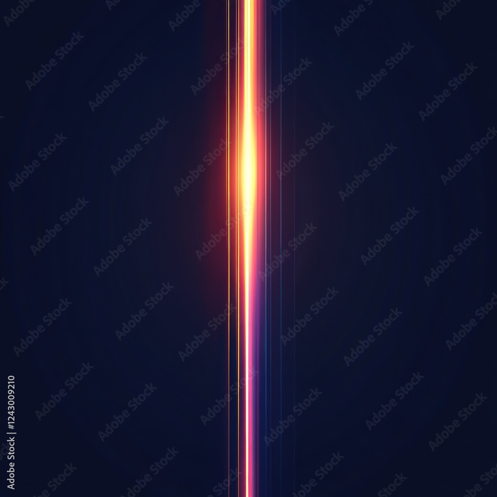 Aufkleber abstract line of light moving vertically on dark background suitable for tech, design, or art use