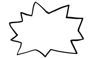 Doodle speech bubble png comic outline, transparent background