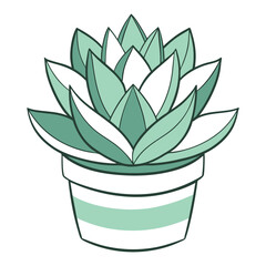 a potted succulent vector illustration 