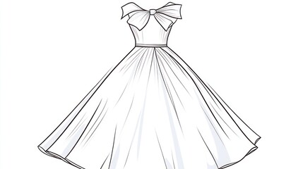 Elegant Bow Dress Design, Fashion Illustration