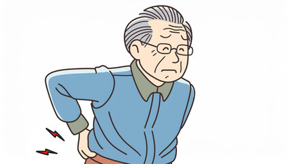 腰痛に苦しむ高齢者