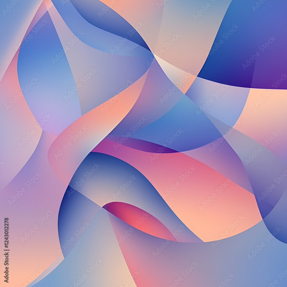Aufkleber abstract flow: pastel hues: a mesmerizing abstract artwork featuring a dynamic interplay of soft pas