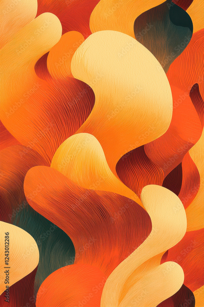 Poster vibrant abstract swirl pattern in dynamic flowing design with bold colorful fluidity for creative gr
