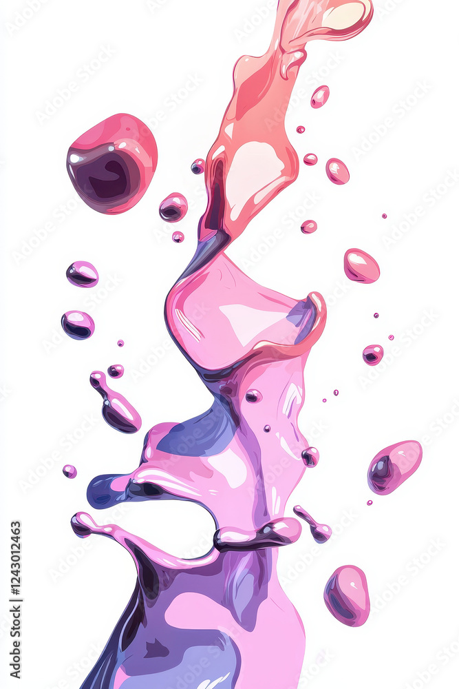Poster dynamic colorful abstract liquid splash illustration with vibrant flowing design elements in modern 