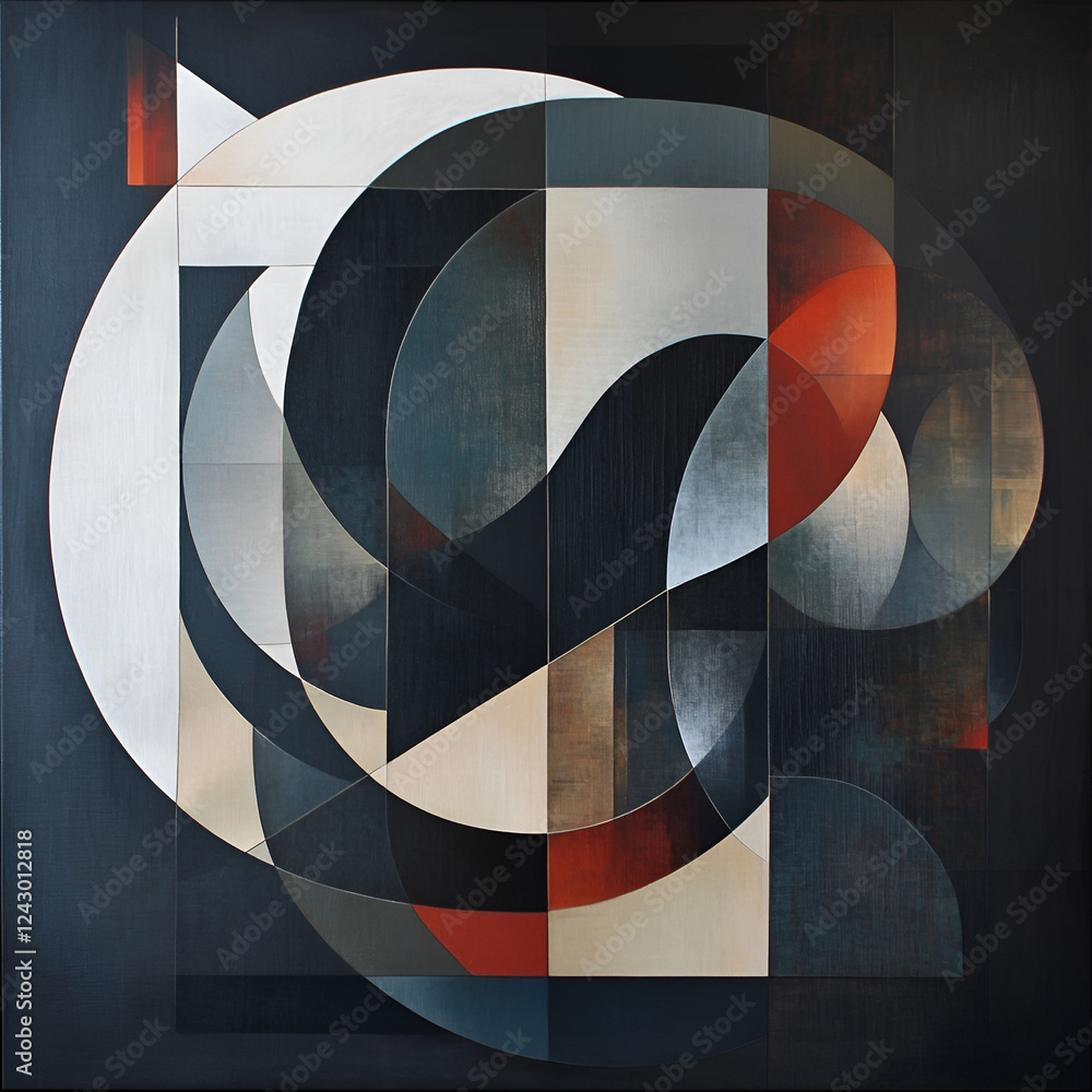 Poster abstract geometric design: a captivating abstract geometric artwork with a bold and striking composi