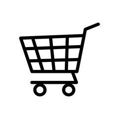 Shopping cart icon symbol. Editable stroke. Shopping basket outline