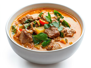 Slow-cooked beef stew with a rich, spiced curry sauce and vibrant vegetables