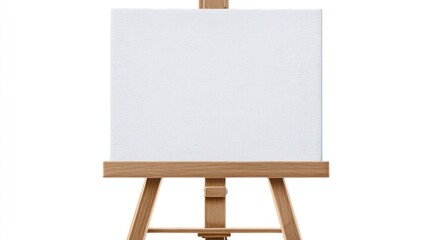 Blank White Canvas on Wooden Easel