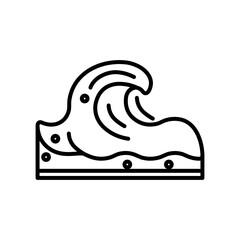 
Ocean Waves line icon,  drawing of a wave crashing on the shore, suitable for coastalthemed designs, logos, and surfrelated marketing materials. Great for beachinspired projects.
