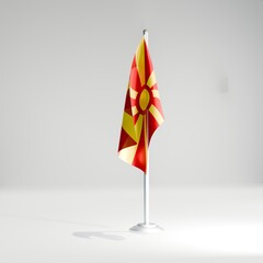 North Macedonia national desktop flag 3d image