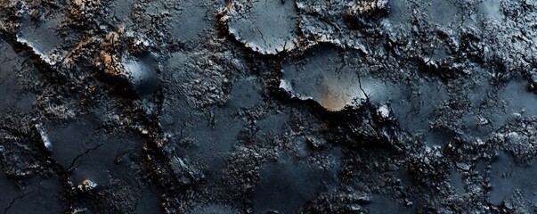 Rough textured surface formed by dark stone with cracks