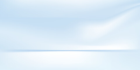 Blue studio room. Limbo light background. Abstract 3d backdrop for product presentation. Minimal wall vector simple abstract