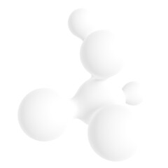 White molecule shape png sticker, 3D liquid graphic, transparent background