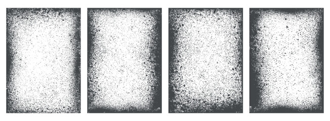 Set of Verious black Grunge textured backgrounds, Overlay texture background set