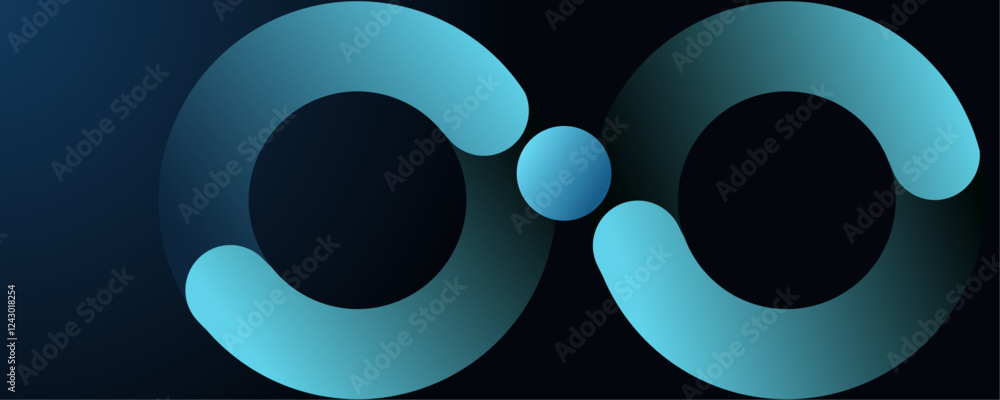 Poster futuristic abstract background. glowing circle shape. modern shiny blue gradient circular. dynamic s
