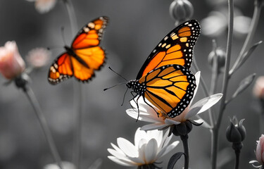 Fototapeta premium monarch butterfly on flower