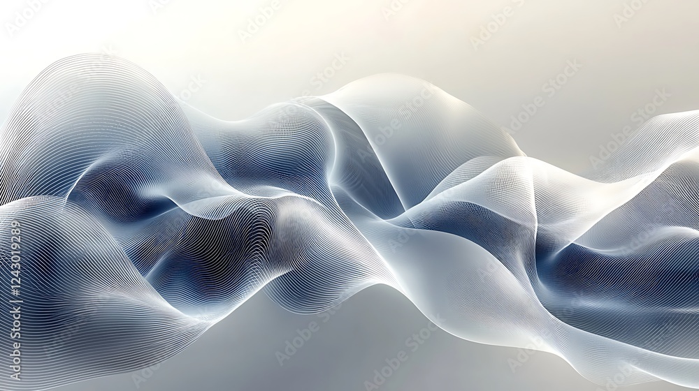 Poster sleek abstract wave-like lines in a geometric design that exude modernity and .