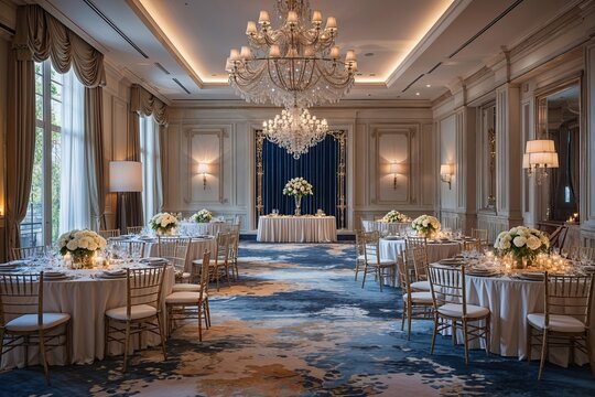 Elegant Corporate Venue with Upscale Decor and Sophisticated Atmosphere