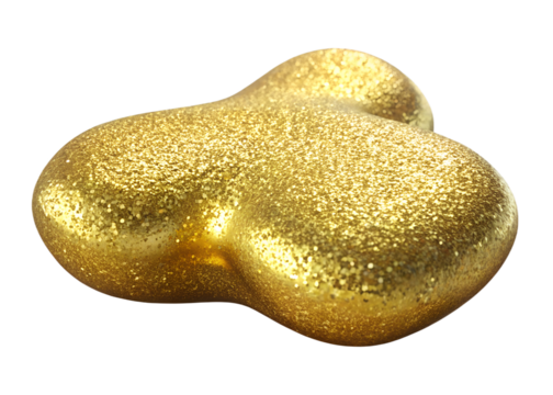 Golden Glittery Abstract Shape