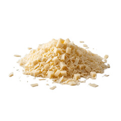 Grated cheese separated from the background.