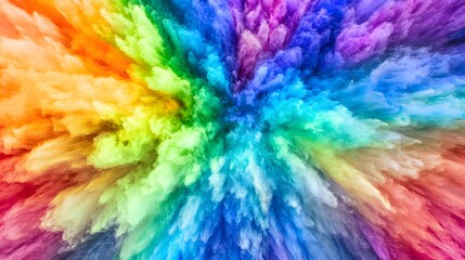Rainbow Powder Explosion: Vivid Colors Burst