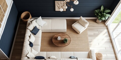 Modern Living Room Interior Design with Sectional Sofa