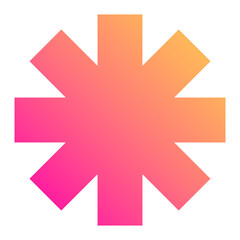 Color gradient png sticker, flat graphic typography symbol simple shape design, transparent background