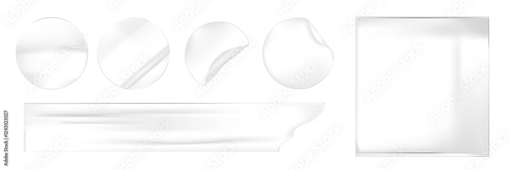 Poster set of metallic brush stroke shapes, including circles and rectangles. silver metallic brush strokes