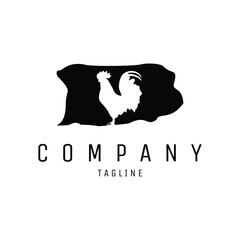 vector silhouette rooster logo. isolated white background view from the side. best for logo, badge, emblem, icon, sticker design. available in eps 10