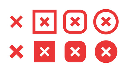 PNG Red cross icons set on transparent background