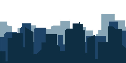 Blue silhouette cityscape png, transparent background