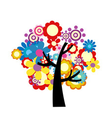 colorful spring flowers vector illustration