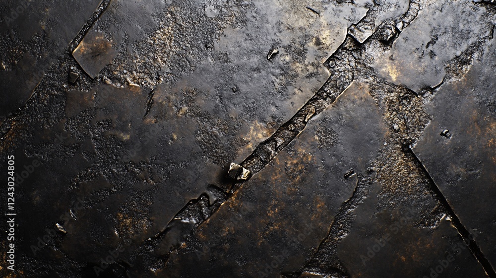 Aufkleber abstract background showing interlocking metal plates covered in dirt and grime
