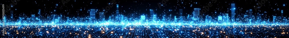 Poster neon glowing techno lines, hi-tech futuristic abstract background template featuring square shapes a