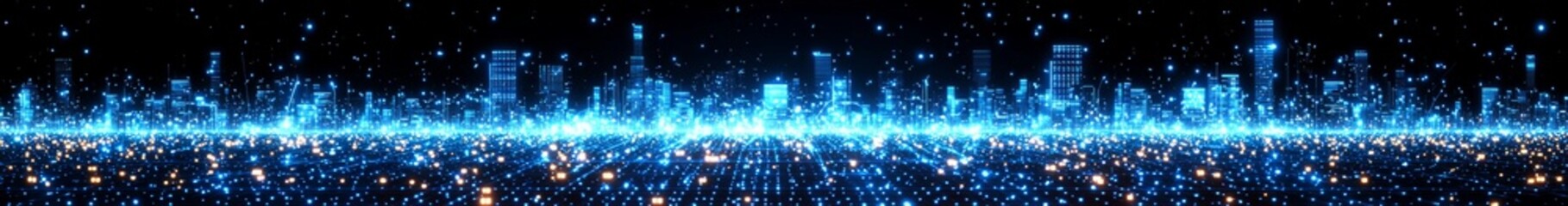 Obraz premium Neon glowing techno lines, hi-tech futuristic abstract background template featuring square shapes and lines