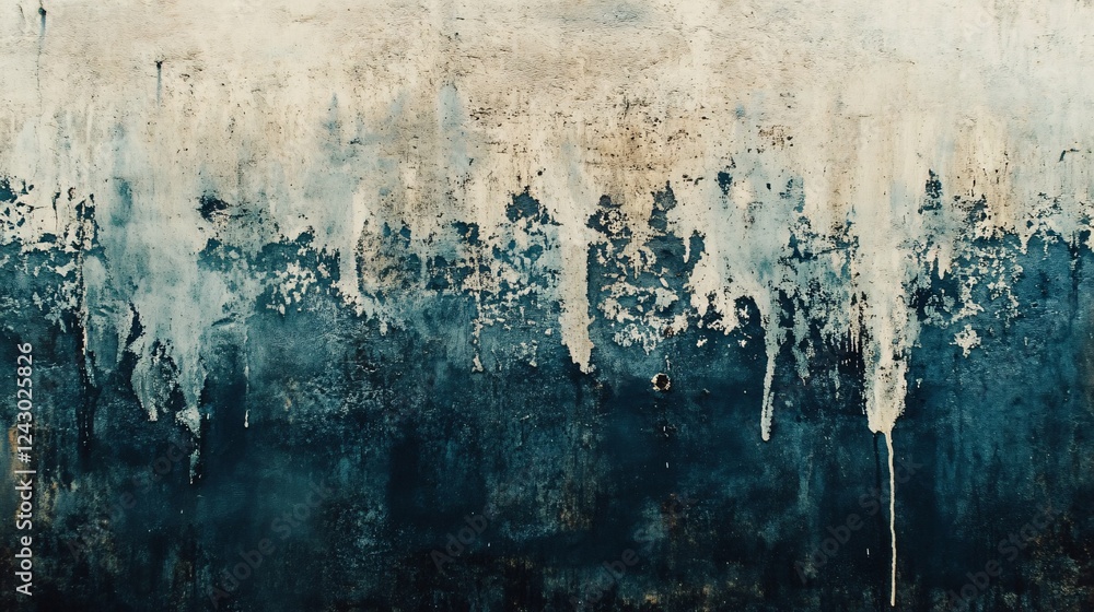 Aufkleber old weathered concrete wall with peeled paint forming abstract pattern