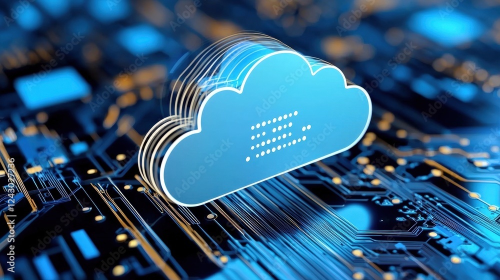Poster digital security shield protecting data on a virtual cloud