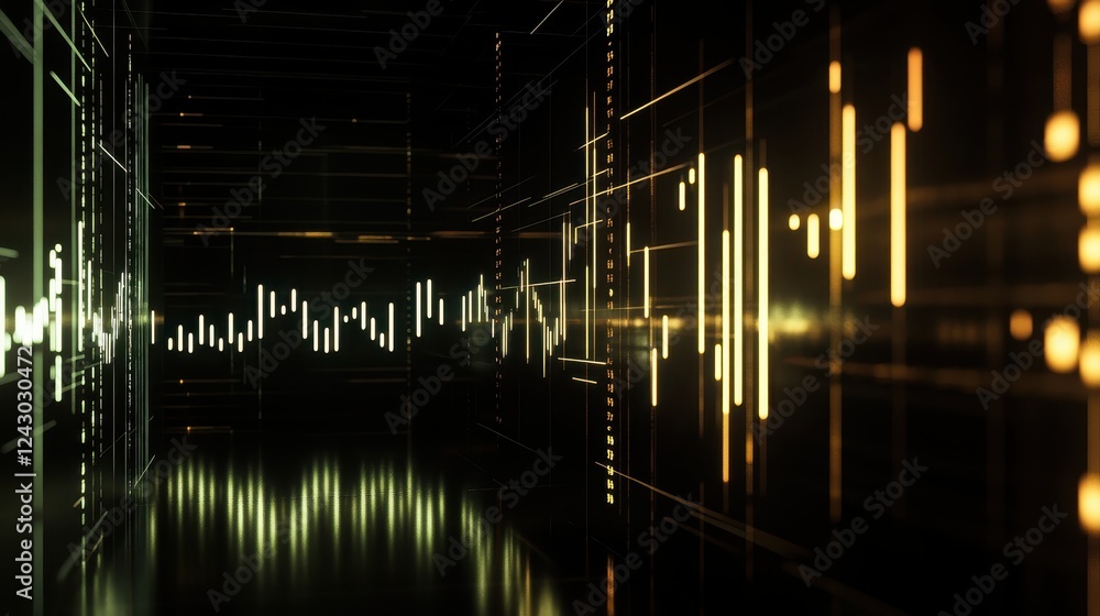 Poster visual representation of sound waves captured during a music performance showcasing vibrant colors a
