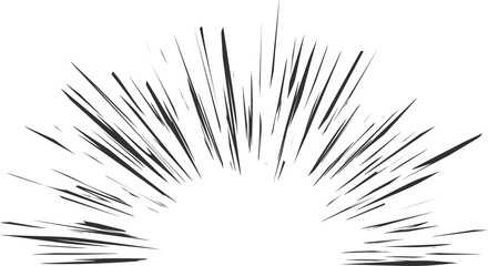 Obraz premium Explosion speed lines. Comic radial burst. Manga motion element of burst. Superhero frame, glow and power rays. Sparks of abstract bang roar and scream