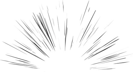 Obraz premium Explosion speed lines. Comic radial burst. Manga motion element of burst. Superhero frame, glow and power rays. Sparks of abstract bang roar and scream