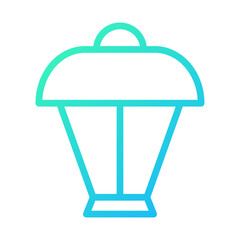 Parachute Icon Gradient Outline Style Design
