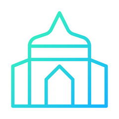Islamic Mosque Minimalist Line Art Illustration